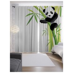 Портьеры JoyArty Панда проголодалась на ленте 265 см (p-17661)