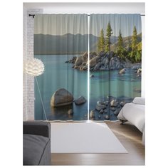 Портьеры JoyArty Каменное мелководье на ленте 265 см (p-18442)