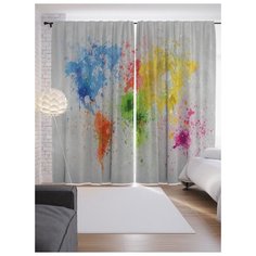 Портьеры JoyArty Всемирные краски на ленте 265 см (p-4605)