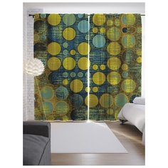 Портьеры JoyArty Ретро узоры с кругами и точками на ленте 265 см (p-17167)