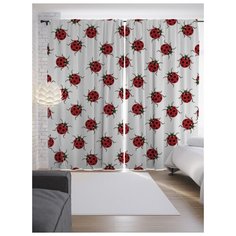 Портьеры JoyArty Узор с божьими коровками на ленте 265 см (p-16754)