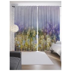 Портьеры JoyArty Туманные одуванчики на ленте 265 см (p-19546)