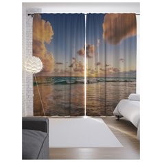 Портьеры JoyArty Небесный океан на ленте 265 см (p-17353)