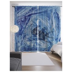 Портьеры JoyArty Морозные рыбы на ленте 265 см (p-19866)