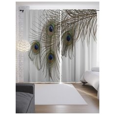 Портьеры JoyArty Воображаемые перья на ленте 265 см (p-17192)