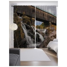 Портьеры JoyArty Коридор над водопадом на ленте 265 см (p-16769)