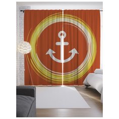 Портьеры JoyArty Круг с якорем на ленте 265 см (p-15954)