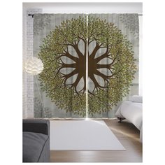 Портьеры JoyArty Метаморфоза с деревом на ленте 265 см (p-16021)