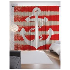 Портьеры JoyArty Якорь и полосы на ленте 265 см (p-5090)