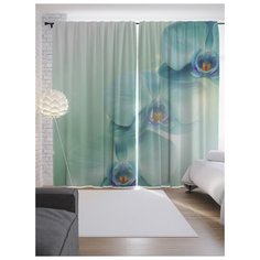 Портьеры JoyArty Цветы в мираже на ленте 265 см (p-17032)