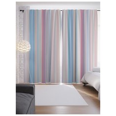 Портьеры JoyArty Полосатый холод на ленте 265 см (p-31552)