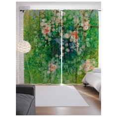 Портьеры JoyArty Мираж с цветами на ленте 265 см (p-21125)