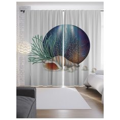 Портьеры JoyArty Морской жемчуг на ленте 265 см (p-16625)