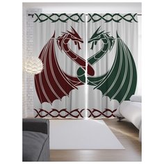 Портьеры JoyArty Переплетенные драконы на ленте 265 см (p-16889)