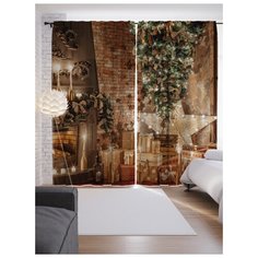 Портьеры JoyArty Подарки для семьи на ленте 265 см (p-78656)
