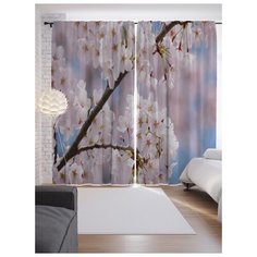 Портьеры JoyArty Цветки яблони на ленте 265 см (p-26798)