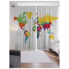 Портьеры JoyArty Красочные страны на ленте 265 см (p-7000)