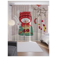 Портьеры JoyArty Угощение от снеговика на ленте 265 см (p-78072)