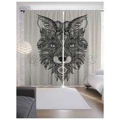 Портьеры JoyArty Мифический волк на ленте 265 см (p-16903)