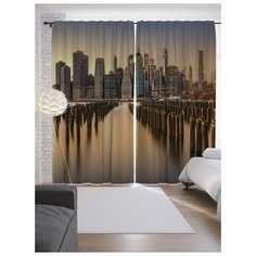 Портьеры JoyArty Центральная река на ленте 265 см (p-19862)