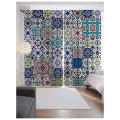 Портьеры JoyArty Цветочные вибрации на ленте 265 см (p-7526)