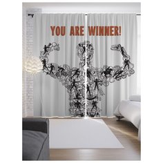 Портьеры JoyArty Ты-победитель на ленте 265 см (p-17498)