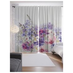 Портьеры JoyArty В цветочный мир на ленте 265 см (p-23525)