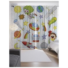 Портьеры JoyArty Космические краски на ленте 265 см (p-19584)