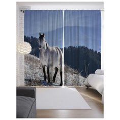 Портьеры JoyArty Осторожный конь на ленте 265 см (p-16152)