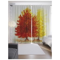 Портьеры JoyArty Необычные ели на ленте 265 см (p-16585)