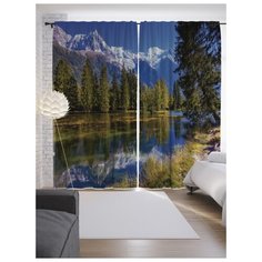 Портьеры JoyArty Горное отражение на ленте 265 см (p-20422)