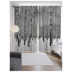 Портьеры JoyArty Зимние березы на ленте 265 см (p-18875)