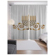 Портьеры JoyArty Золотой подсвечник на ленте 265 см (p-5934)