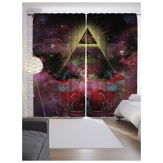 Портьеры JoyArty Коты у пирамиды на ленте 265 см (p-20951)