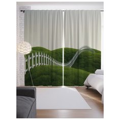 Портьеры JoyArty Волнистый заборчик на ленте 265 см (p-21634)