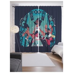 Портьеры JoyArty Рок-группа на ленте 265 см (p-74532)