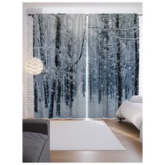 Портьеры JoyArty Лесные снега на ленте 265 см (p-5751)