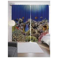 Портьеры JoyArty Коралловые жилища на ленте 265 см (p-9244)