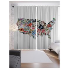 Портьеры JoyArty Карта фотографий на ленте 265 см (p-5261)