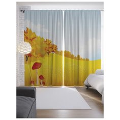 Портьеры JoyArty Грибы на полянке на ленте 265 см (p-15985)