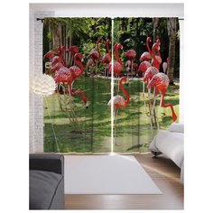 Портьеры JoyArty Декоративные фламинго на ленте 265 см (p-9448)