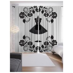 Портьеры JoyArty Цветочный макет на ленте 265 см (p-3898)