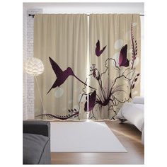 Портьеры JoyArty Птичка колибри на цветке на ленте 265 см (p-66176)