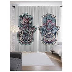 Портьеры JoyArty Форма ладони на ленте 265 см (p-19284)