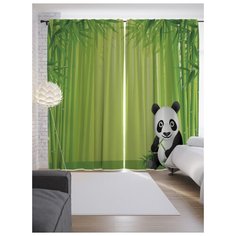 Портьеры JoyArty Приветливая панда на ленте 265 см (p-17659)