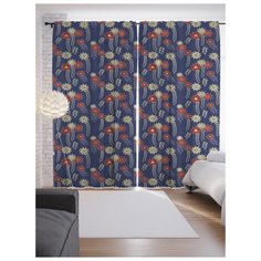 Портьеры JoyArty Ползающие цветочки на ленте 265 см (p-30702)