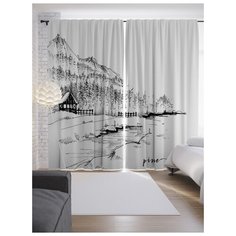 Портьеры JoyArty Сосновый лес на ленте 265 см (p-18173)