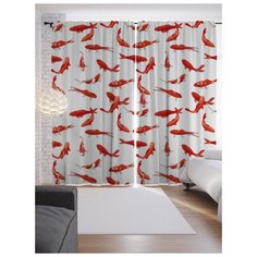 Портьеры JoyArty Рыбный хаос на ленте 265 см (p-21273)