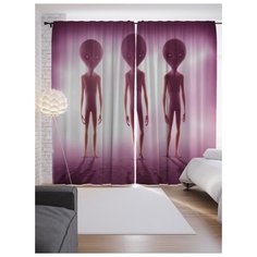 Портьеры JoyArty Контакт с пришельцами на ленте 265 см (p-6799)