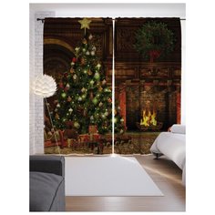 Портьеры JoyArty Праздник у камина на ленте 265 см (p-78082)